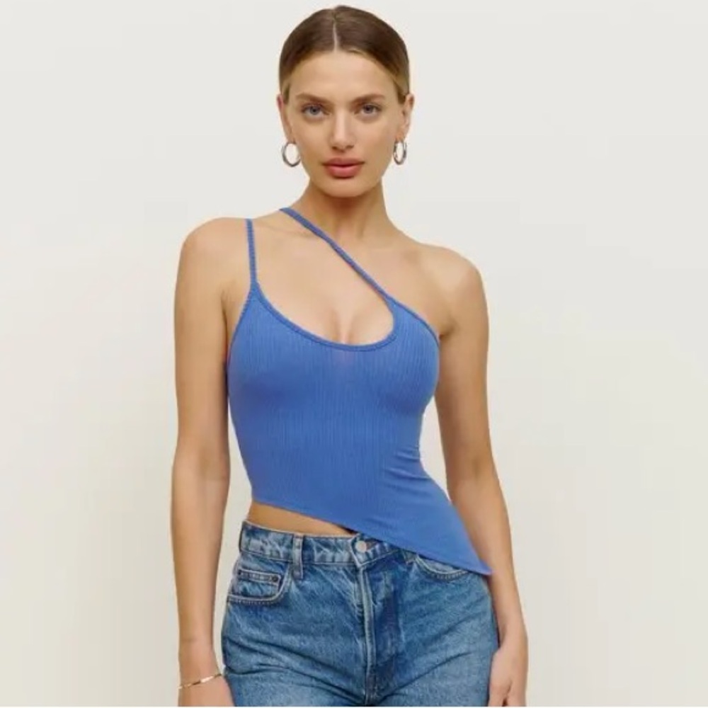 Reformation Oceane Knit Tank Blue